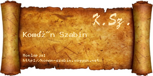 Komán Szabin névjegykártya